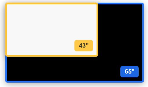 43 inch vs 65 inch TV size comparison