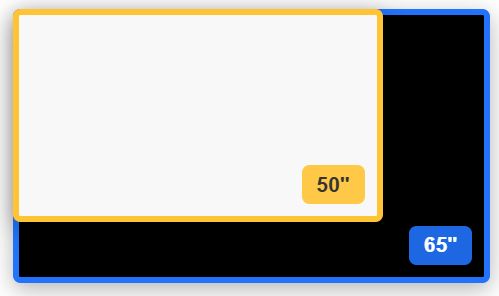 50 inch vs 65 inch TV size comparison