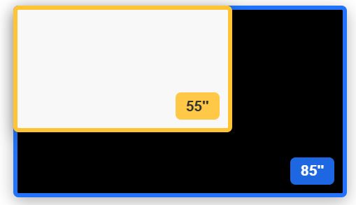 55 inch vs 85 inch TV size comparison