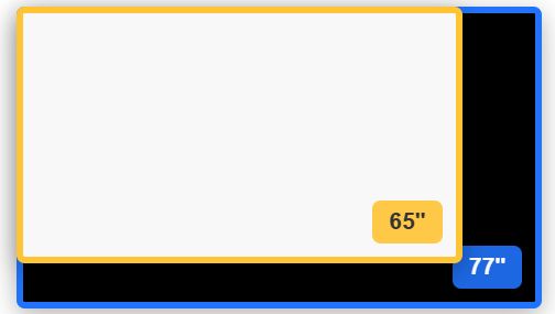 65 inch vs 77 inch TV size comparison